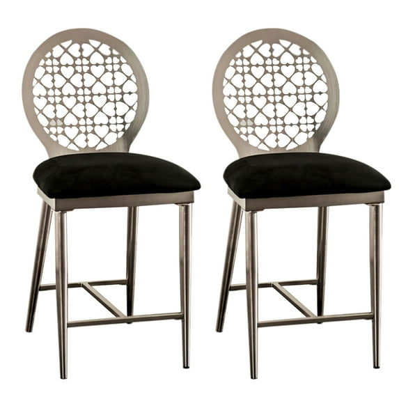 William's Home Furnishing Silver/Black Abner Counter Ht. Side Chair