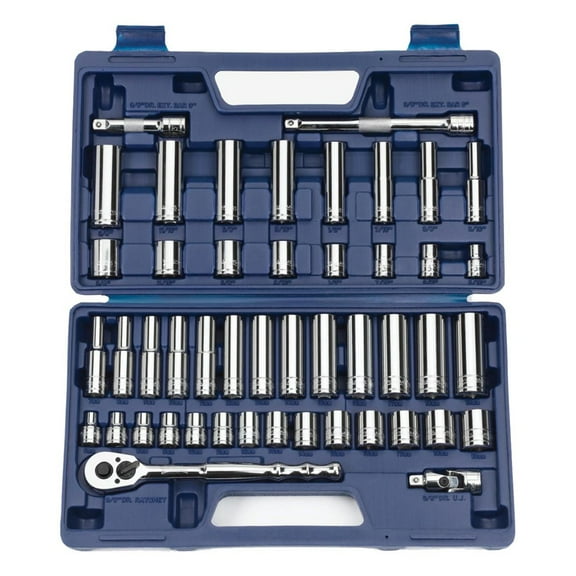 Williams JHW50666 47Piece 3/8 Drive Metric & SAE Socket Set 6/12Point Chrome Vanadium Sockets in Compact Case