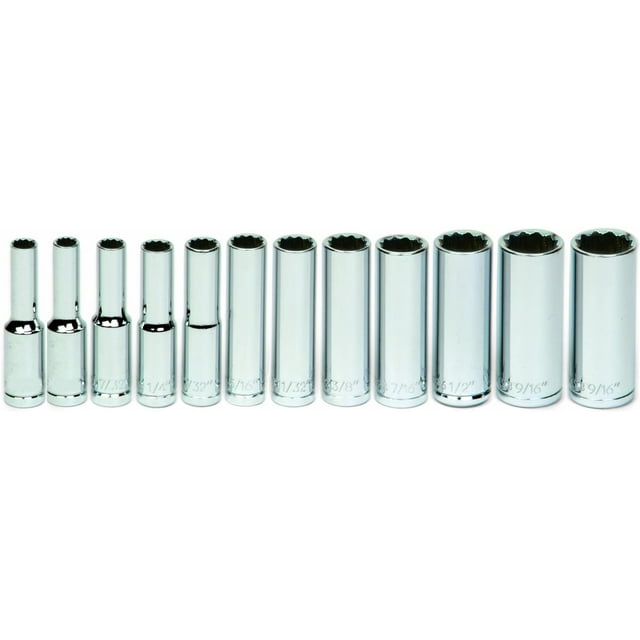 Williams 30941 12Piece 1/4Inch Drive Metric Deep 12 Point Socket Set