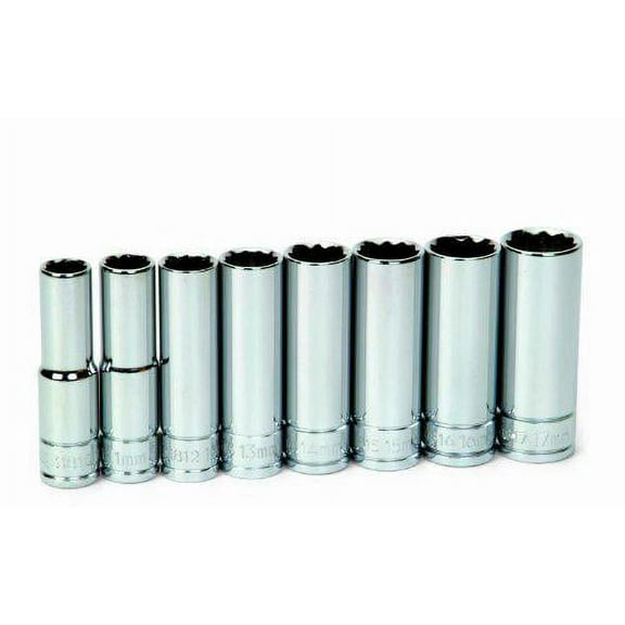 Williams 31934 8-Piece 3/8-Inch Drive Metric Deep 12 Point Socket Set