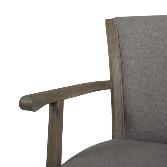 Williams 31In Swivel Bar Stool with Armrests,Heathered Grey Linen,Gray Linen Furniture Dining Seating for Dining