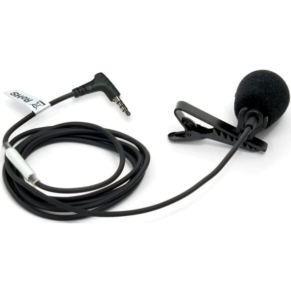 Williams AV MIC 454 Wearable Lapel Clip Mono Microphone, Black For use with DLT 400 Digi-Wave Transceivers, Uni-directional, Includes Windscreen, 3.5mm TRRS, 39" Cord