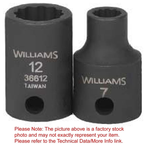 Williams 3/8" Drive, 1/4" SAE Socket, 12 Points, Deep 3/8" D,12Pt,1/4 JHWBD-1208