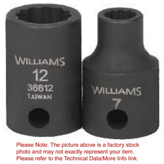 Williams 3/8" Drive, 1/4" SAE Socket, 12 Points, Deep 3/8" D,12Pt,1/4 JHWBD-1208