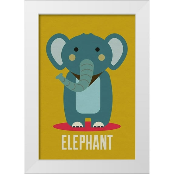 Williams, Gary 11x14 White Modern Wood Framed Museum Art Print Titled - Elephant Kids Nursery