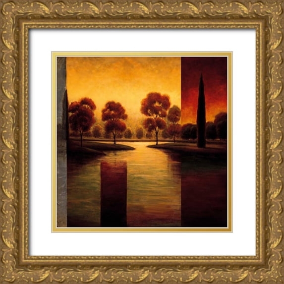 Williams, Gregory 12x12 Gold Ornate Wood Framed with Double Matting Museum Art Print Titled - The Break of Dawn II