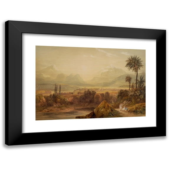 Williams Hugh William 18x13 Black Modern Framed Museum Art Print Titled - View of Thebes