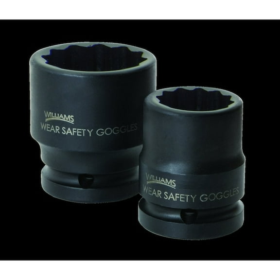 Williams 3/4" Drive Impact Socket Black Industrial, 3/4" D,1-3/4 12Pt JHW38456