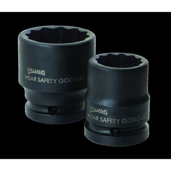 15/16" x 3/4" Drive 12 Point Shallow Supertorque Socket, Black Industrial Finish. Suitable For Impact Use. Williams # JHW38430