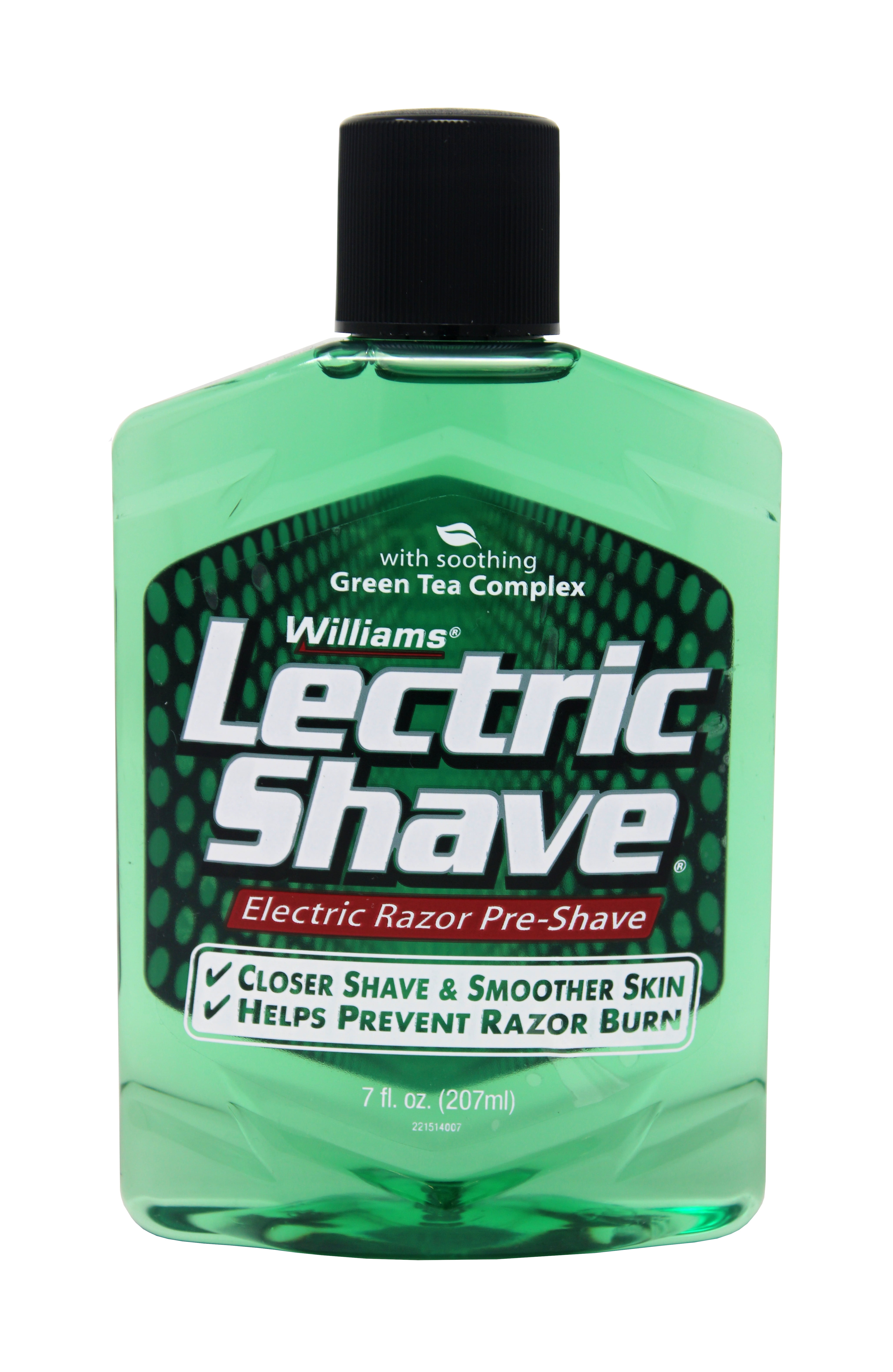 Williams Lectric Shave Electric Razor Pre-Shave Liquid Green Tea Complex, 7 Oz