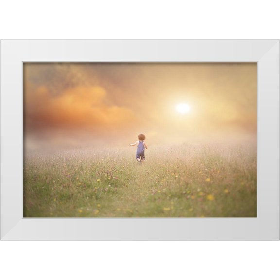 Williams, Lynne 32x23 White Modern Wood Framed Museum Art Print Titled - Run