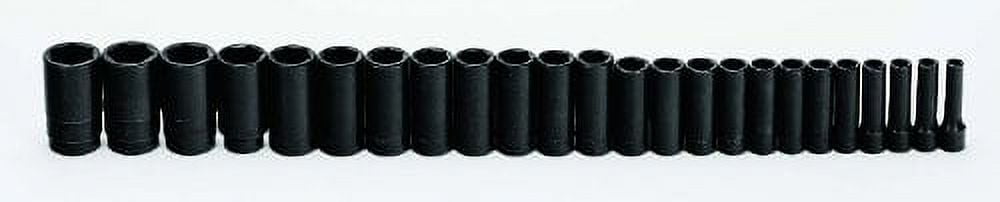 Williams MS-14-24RC 24-Piece 1/2-Inch Drive Metric Deep 6 Point Impact Socket Set