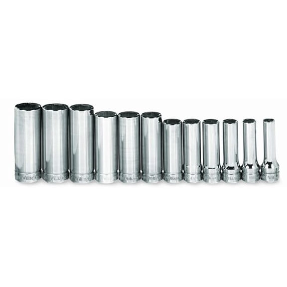 Williams MSBD-12HRC 12-Piece 3/8-Inch Drive Metric Deep 6 Point Socket Set