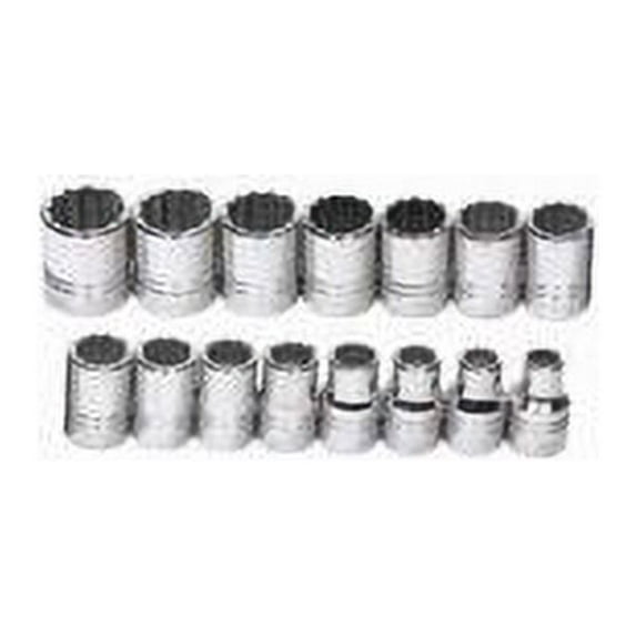 Williams MSS-15RC 15-Piece 1/2-Inch Drive Metric Shallow 12 Point Socket Set