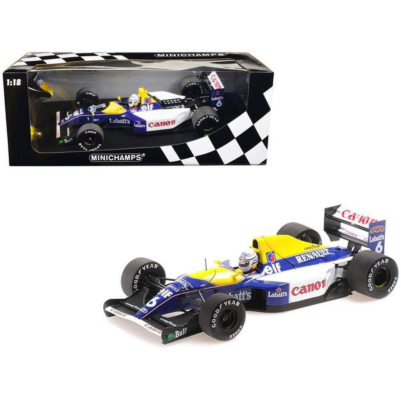 ミニカー WILLIAMS RENAULT FW14 RICCARDO PATRESE 1/64 Aoshima Williams F1 1992 FW14b #6 RICCARDO PATRESE