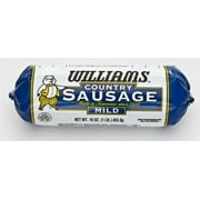 Williams Sausage Mild Breakfast Pork Sausage Roll, Refrigerated, Plastic Wrapped,16oz