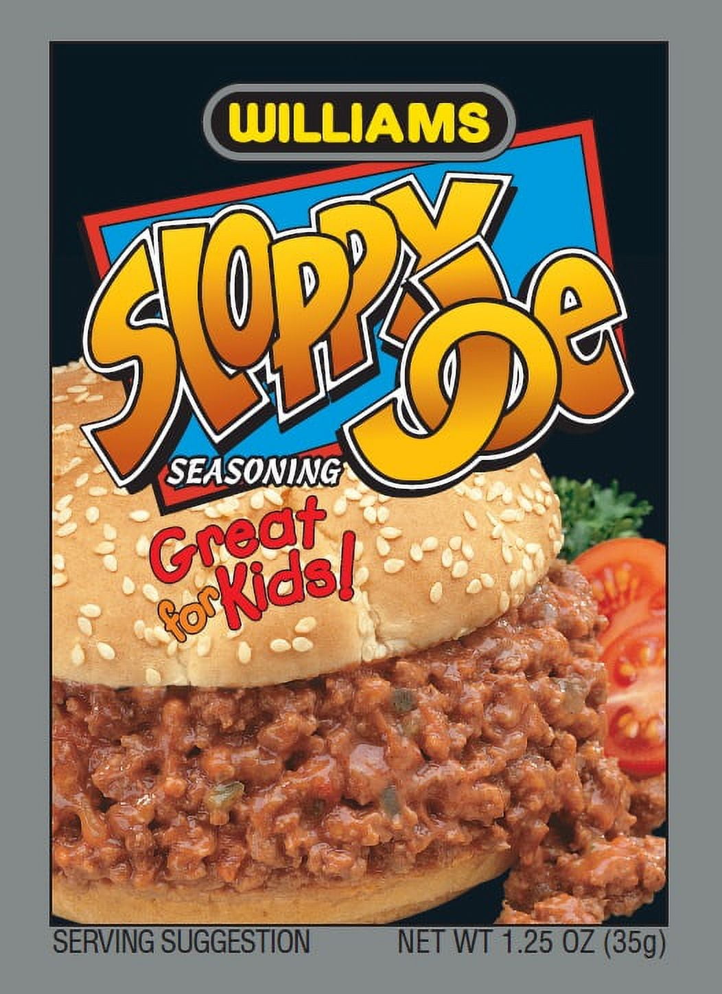 Williams Sloppy Joe Seasoning, Spices & Seasoning, 1,25 oz Packet