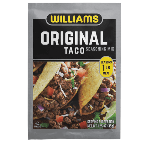Williams Taco Seasoning Mix – 1.25 oz Packet – Bold Flavor for Tacos, Burritos, Nachos & More