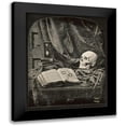 thumbnail image 1 of Williams, Thomas Richard 12x14 Black Modern Framed Museum Art Print Titled - Still Life with Skull, Open Book with Glasses, and Hourglass, 1 of 5