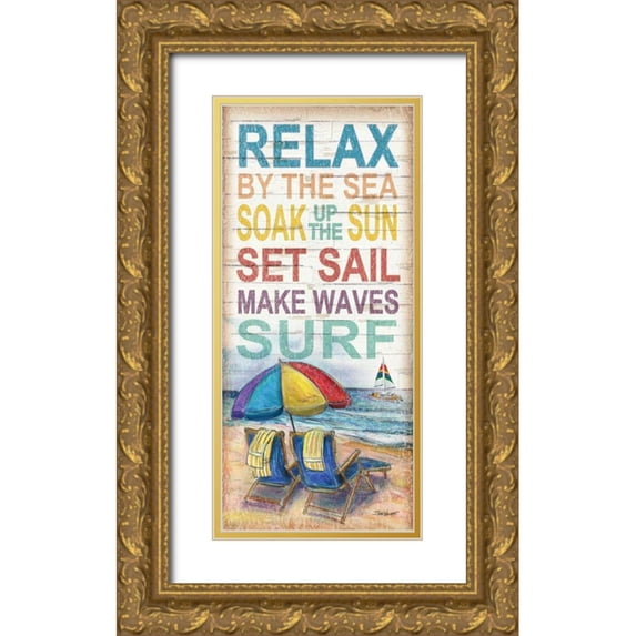 Williams, Todd 10x18 Gold Ornate Wood Framed with Double Matting Museum Art Print Titled - Coastal Escape