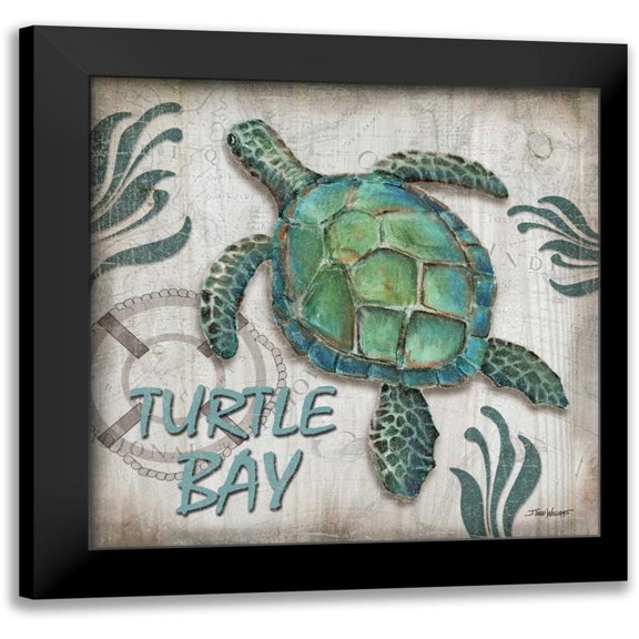 Williams, Todd 12x12 Black Modern Framed Museum Art Print Titled - Turtle Bay