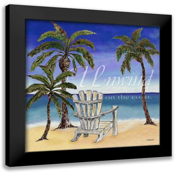 Williams, Todd 12x12 Black Modern Framed Museum Art Print Titled - Unwind on the Coast