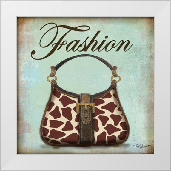 Williams, Todd 12x12 White Modern Wood Framed Museum Art Print Titled - Giraffe Purse