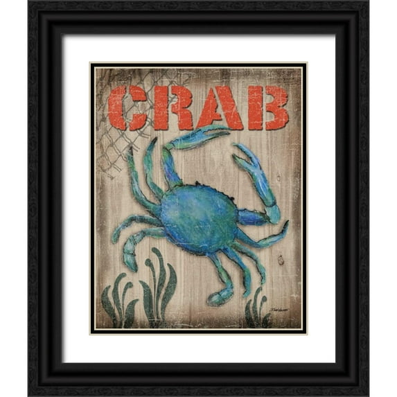 Williams, Todd 12x14 Black Ornate Wood Framed with Double Matting Museum Art Print Titled - Crab