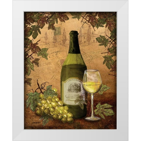 Williams, Todd 12x14 White Modern Wood Framed Museum Art Print Titled - White Wine