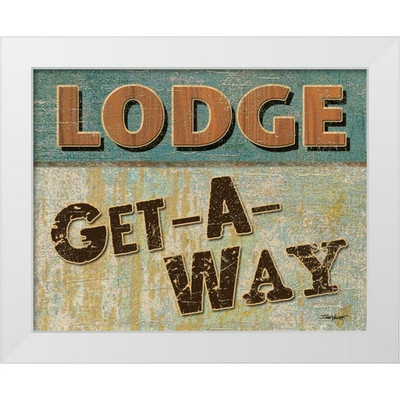 Williams, Todd 14x12 White Modern Wood Framed Museum Art Print Titled - Lodge Get Away