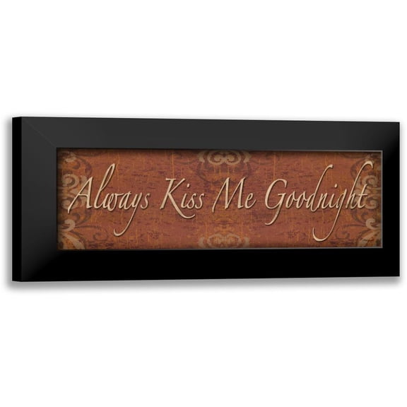 Williams, Todd 14x7 Black Modern Framed Museum Art Print Titled - Always Kiss Me Goodnight