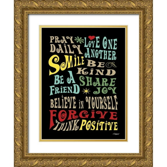 Williams, Todd 15x18 Gold Ornate Wood Framed with Double Matting Museum Art Print Titled - Words to Live By II
