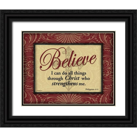 Williams, Todd 18x15 Black Ornate Wood Framed with Double Matting Museum Art Print Titled - Red and Gold Believe
