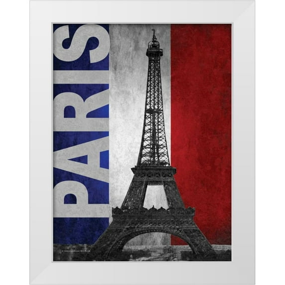 Williams, Todd 19x24 White Modern Wood Framed Museum Art Print Titled - Paris