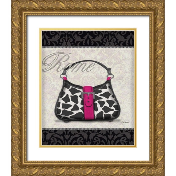 Williams, Todd 20x24 Gold Ornate Wood Framed with Double Matting Museum Art Print Titled - Pink Purse II