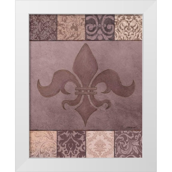 Williams, Todd 20x24 White Modern Wood Framed Museum Art Print Titled - Fleur de Lis II