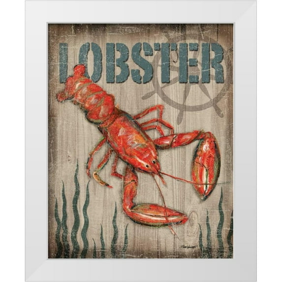 Williams, Todd 20x24 White Modern Wood Framed Museum Art Print Titled - Lobster