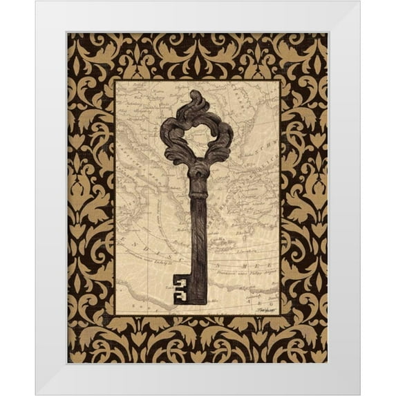 Williams, Todd 20x24 White Modern Wood Framed Museum Art Print Titled - Old World Key II