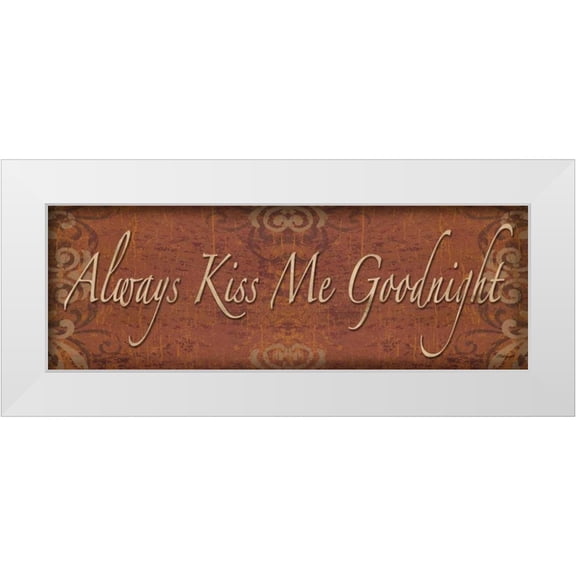 Williams, Todd 24x11 White Modern Wood Framed Museum Art Print Titled - Always Kiss Me Goodnight