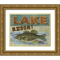 thumbnail image 1 of Williams, Todd 24x20 Gold Ornate Wood Framed with Double Matting Museum Art Print Titled - Lodge Get-a-Way, 1 of 4