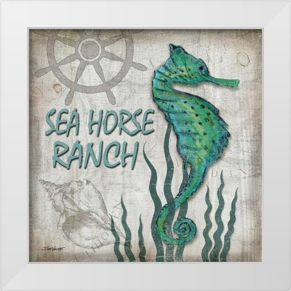 Williams, Todd 26x26 White Modern Wood Framed Museum Art Print Titled - Sea Horse Ranch