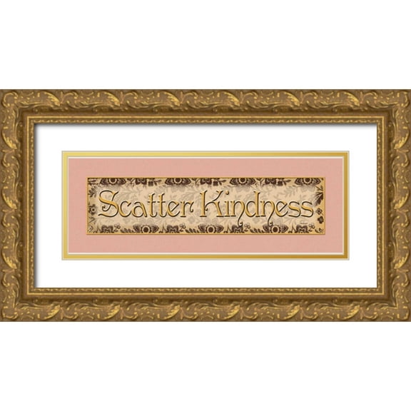 Williams, Todd 32x14 Gold Ornate Wood Framed with Double Matting Museum Art Print Titled - Scatter Kindness