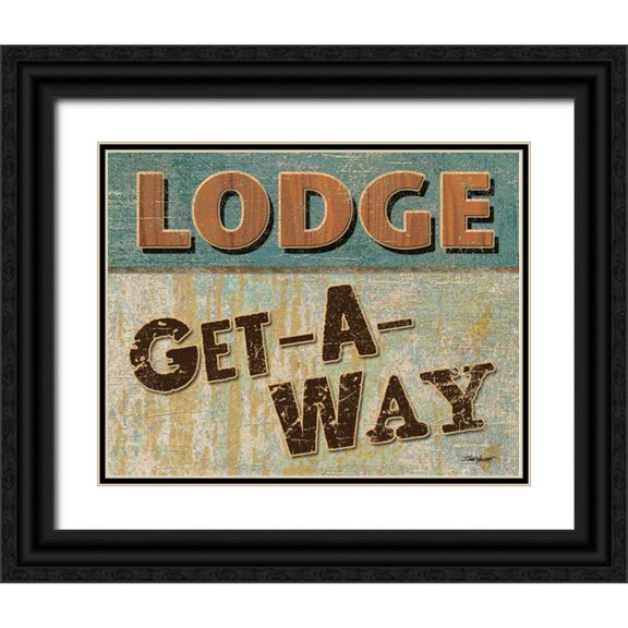 Williams, Todd 32x26 Black Ornate Wood Framed with Double Matting Museum Art Print Titled - Lodge Get Away