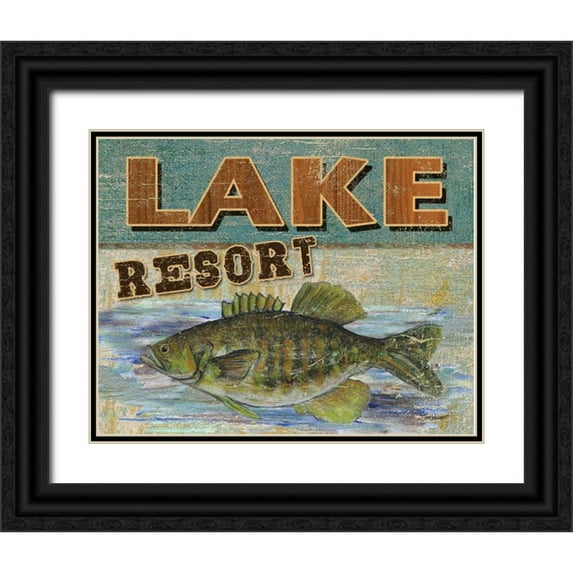 Williams, Todd 32x26 Black Ornate Wood Framed with Double Matting Museum Art Print Titled - Lodge Get-a-Way