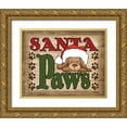 thumbnail image 1 of Williams, Todd 32x26 Gold Ornate Wood Framed with Double Matting Museum Art Print Titled - Santa Paws, 1 of 4