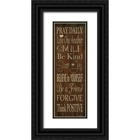 Williams, Todd 9x18 Black Ornate Wood Framed with Double Matting Museum Art Print Titled - Words to Live By I
