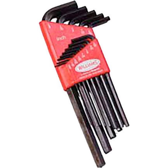 Williams Tools B3191126 SAE Long Arm Hex Key Set - Standard Key Style - Black - 13 Piece