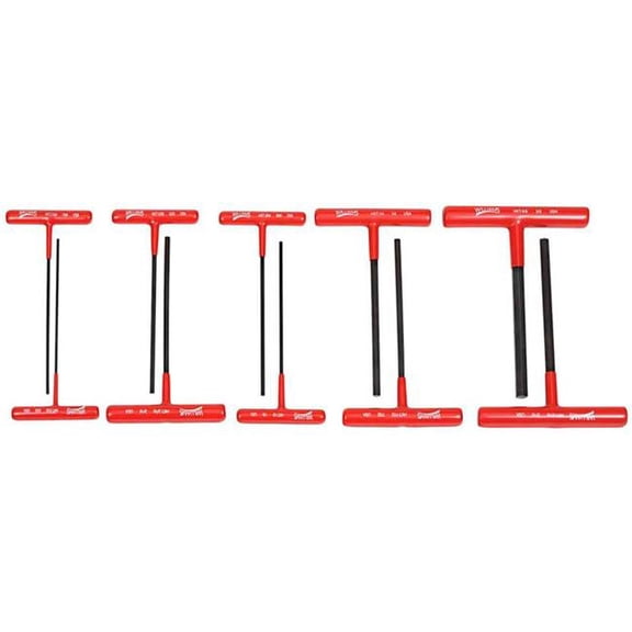Williams Tools B3191127 T-Handle SAE Hex Key Set - Red - 10 Piece