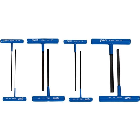 Williams Tools B3191129 T-Handle Metric Hex Key Set - Blue - 8 Piece
