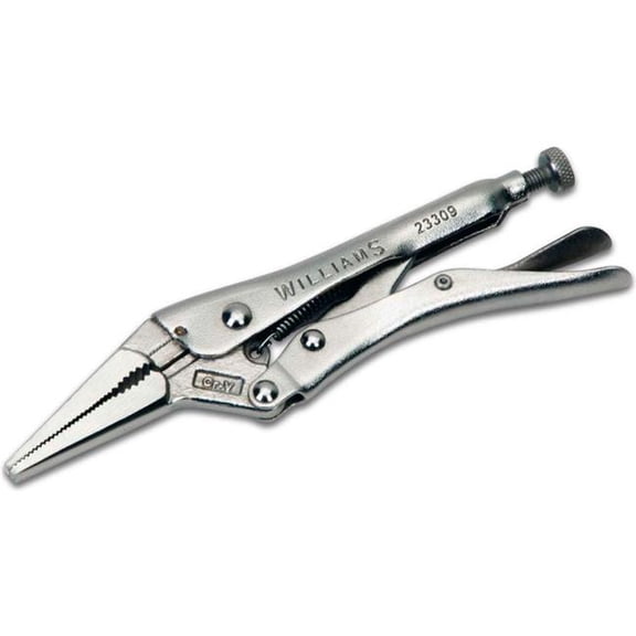 Williams Tools B3191149 6 in. Long Nose with Wire Cutter Locking Plier - Silver
